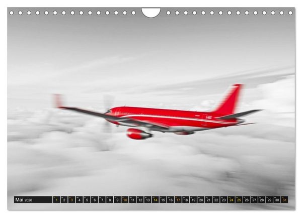 Produktbild: BLITZschnell - Z&uuml;ge und Flugzeuge in Bewegung - Color-Key (Wandkalender 2026 DIN A4 quer), CALVENDO Monatskalender