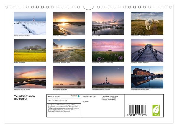 Produktbild: Wundersch&ouml;nes Eiderstedt (Wandkalender 2026 DIN A4 quer), CALVENDO Monatskalender