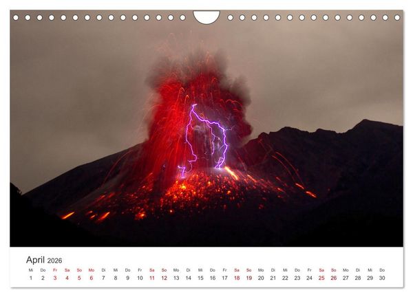 Produktbild: Vulkane - Die atemberaubendsten Motive der Feuerspucker. (Wandkalender 2026 DIN A4 quer), CALVENDO Monatskalender