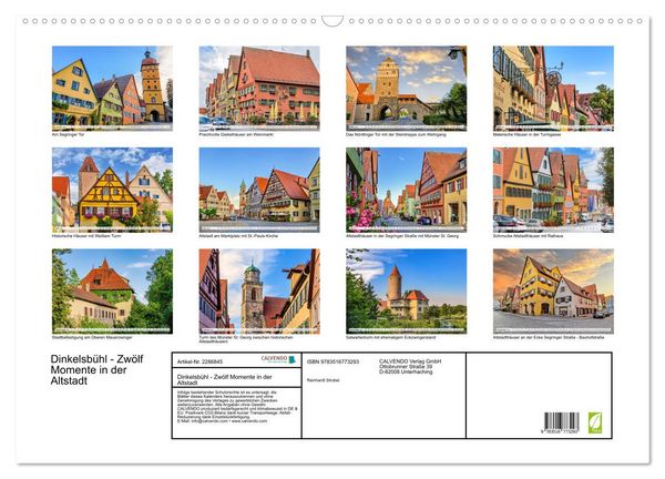 Produktbild: Dinkelsb&uuml;hl - Zw&ouml;lf Momente in der Altstadt (Wandkalender 2027 DIN A2 quer), CALVENDO Monatskalender