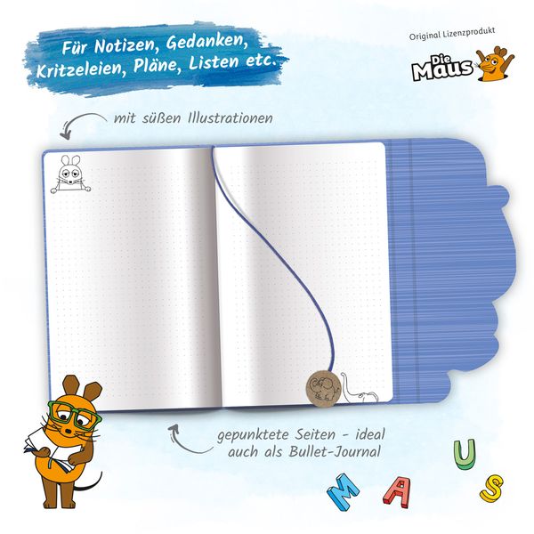 Trötsch Die Maus Notizbuch mit Klappe Elefant