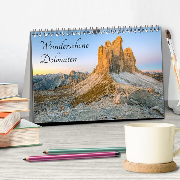 Produktbild: Wundersch&ouml;ne Dolomiten (Tischkalender 2026 DIN A5 quer), CALVENDO Monatskalender