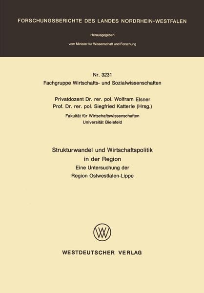 Produktbild: Strukturwandel und Wirtschaftspolitik in der Region