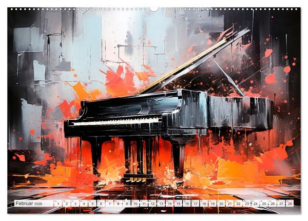 Produktbild: MUSIKINSTRUMENTE Moderne dekorative Inszenierung (hochwertiger Premium Wandkalender 2026 DIN A2 quer), Kunstdruck in Hochglanz