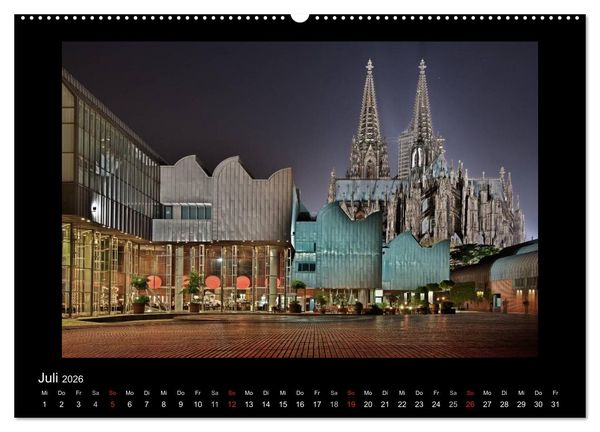Produktbild: K&ouml;ln &ndash; Nachts 2026 (hochwertiger Premium Wandkalender 2026 DIN A2 quer), Kunstdruck in Hochglanz