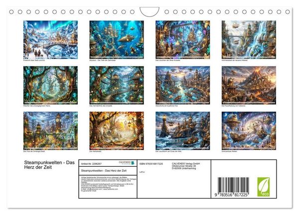 Produktbild: Steampunkwelten - Das Herz der Zeit (Wandkalender 2027 DIN A4 quer), CALVENDO Monatskalender