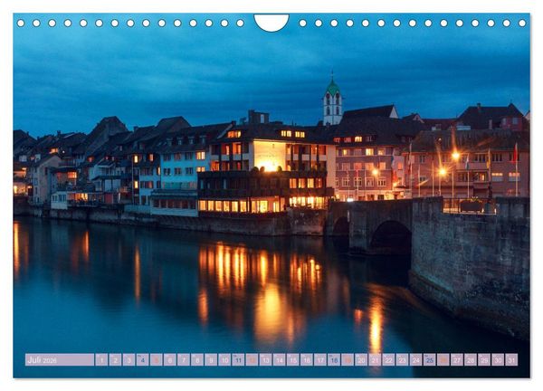 Produktbild: Rheinfelden bei Nacht (Wandkalender 2026 DIN A4 quer), CALVENDO Monatskalender