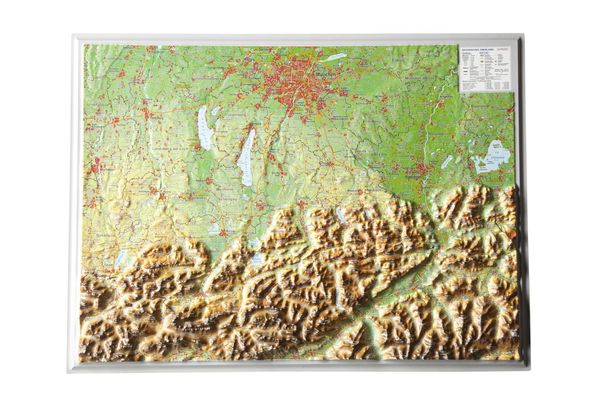 Reliefkarte Bayerisches Oberland 1 : 400.000, Sonstige von Andre Markgraf,Mario Engelhardt, GeoRelief