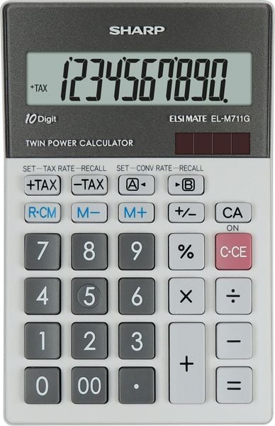 Tischrechner EL-M711G grau,Display angewinkelt,10 Stellen