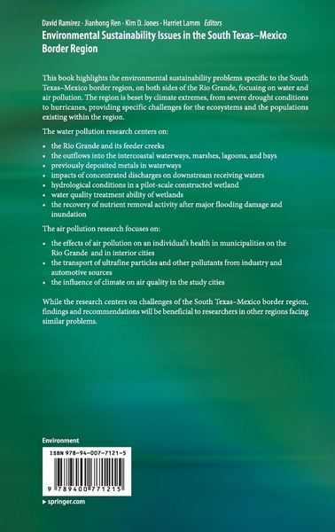 Produktbild: Environmental Sustainability Issues in the South Texas&ndash;Mexico Border Region