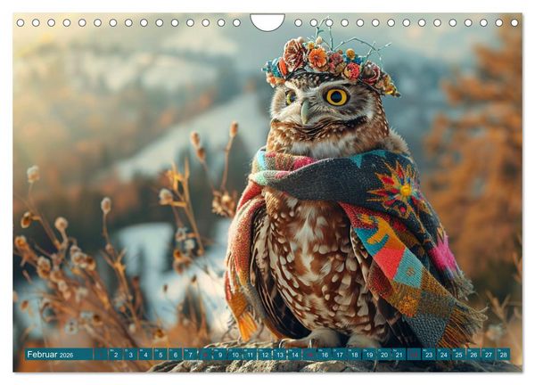 Produktbild: Eulen-Style. Noble Trendsetter (Wandkalender 2026 DIN A4 quer), CALVENDO Monatskalender