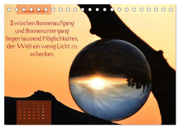 Produktbild: Die Welt in der Kugel (Tischkalender 2026 DIN A5 quer), CALVENDO Monatskalender