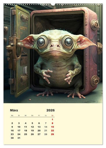 Produktbild: Kleine Gangster. Lustige Monster im Alltag (hochwertiger Premium Wandkalender 2026 DIN A2 hoch), Kunstdruck in Hochglanz