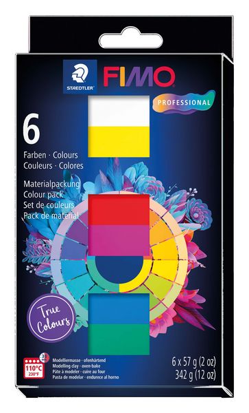 Produktbild: STAEDTLER FIMO professional 8043 True Colours, 6 Bl&ouml;cken &agrave; 57 g