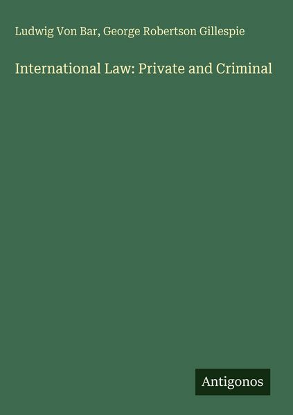 Produktbild: International Law: Private and Criminal