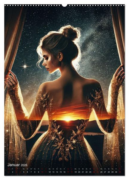 Produktbild: Feminine Facetten - Portraits in Doppelbelichtung (Wandkalender 2026 DIN A2 hoch), CALVENDO Monatskalender