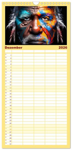 Produktbild: Familienplaner 2026 - Die Menschen sind bunt mit 5 Spalten (Wandkalender, 21 x 45 cm) CALVENDO