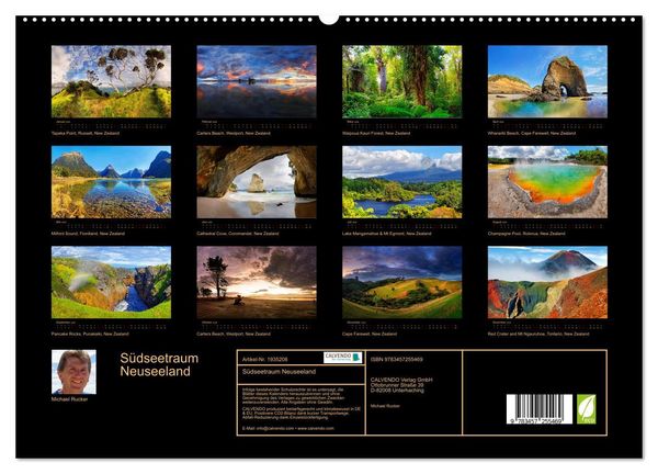 Produktbild: S&uuml;dseetraum Neuseeland (hochwertiger Premium Wandkalender 2026 DIN A2 quer), Kunstdruck in Hochglanz