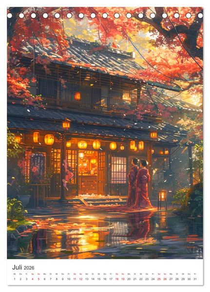 Produktbild: Japan. Impressionen im Aquarell-Stil (Tischkalender 2026 DIN A5 hoch), CALVENDO Monatskalender