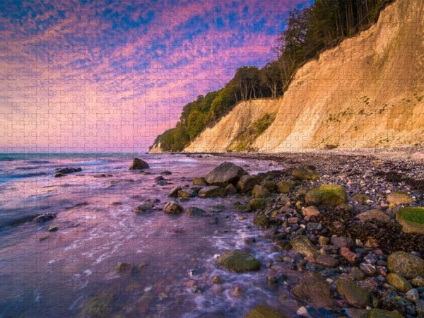 Produktbild: CALVENDO Puzzle Morgend&auml;mmerung an der Kreidek&uuml;ste | 1000 Teile Lege-Gr&ouml;&szlig;e 64x48cm Foto-Puzzle f&uuml;r gl&uuml;ckliche Stunden