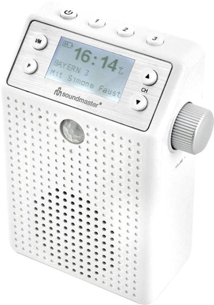 Soundmaster DAB60WE Steckdosenradio DAB+, UKW Bluetooth®, USB Freisprechfunktion, Inkl. Mikrofon, spritzwassergeschützt