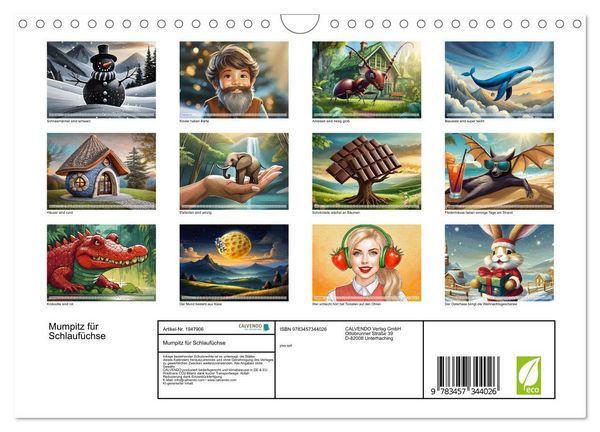 Produktbild: Mumpitz f&uuml;r Schlauf&uuml;chse (Wandkalender 2026 DIN A4 quer), CALVENDO Monatskalender