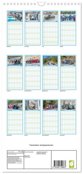 Produktbild: Familienplaner 2027 - Faszination Jochpassrennen mit 5 Spalten (Wandkalender, 21 x 45 cm) CALVENDO