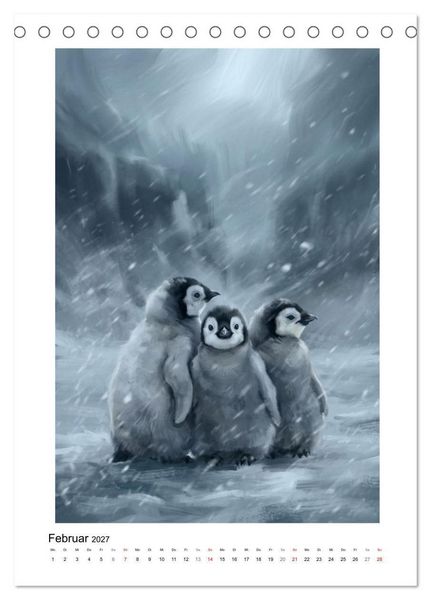 Produktbild: Pinguine - Watscheln, Kuscheln, Staunen (Tischkalender 2027 DIN A5 hoch), CALVENDO Monatskalender