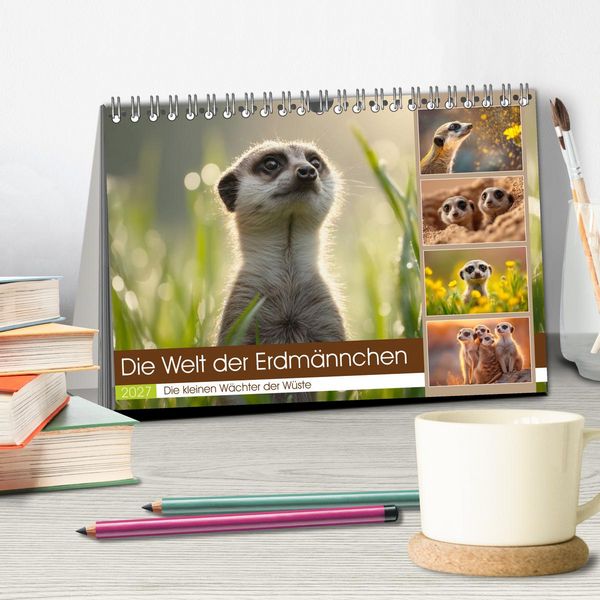Produktbild: Die Welt der Erdm&auml;nnchen (Tischkalender 2027 DIN A5 quer), CALVENDO Monatskalender