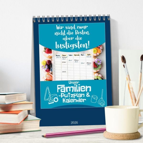 Produktbild: Unser Familien-Putzplan & Kalender 2026 (Tischkalender 2026 DIN A5 hoch), CALVENDO Monatskalender