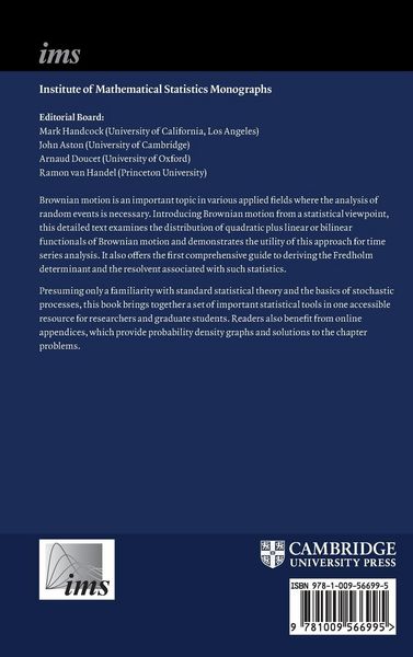 Produktbild: Brownian Motion, the Fredholm Determinant, and Time Series Analysis