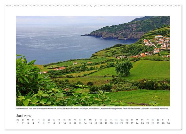 Produktbild: Azoren-Insel Flores - Farbtupfer auf einem erloschenen Vulkan Portugals (Wandkalender 2026 DIN A2 quer), CALVENDO Monatskalender