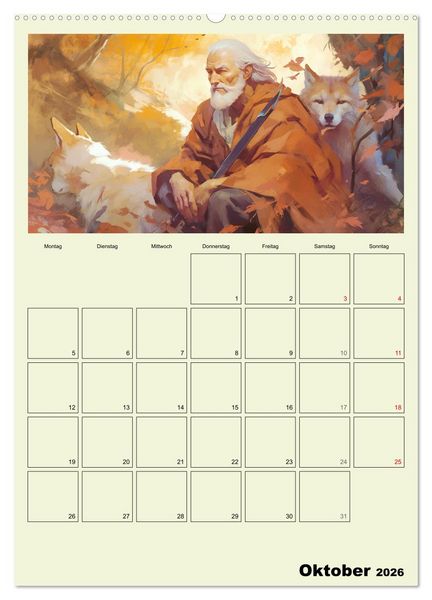 Produktbild: Im Zauberwald. Mystische Fabelwesen (hochwertiger Premium Wandkalender 2026 DIN A2 hoch), Kunstdruck in Hochglanz