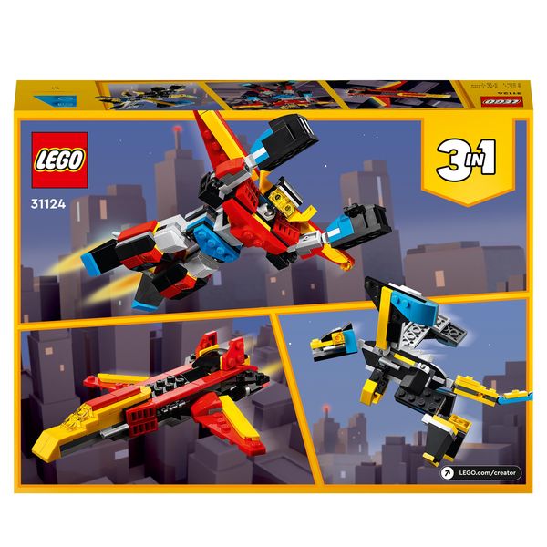 LEGO Creator 31124 3-in-1 Super-Mech Roboter, Drache Figur, Flugzeug