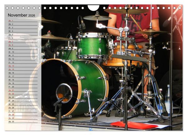 Produktbild: Schlagzeug onstage - "abgerockt" (Wandkalender 2026 DIN A4 quer), CALVENDO Monatskalender