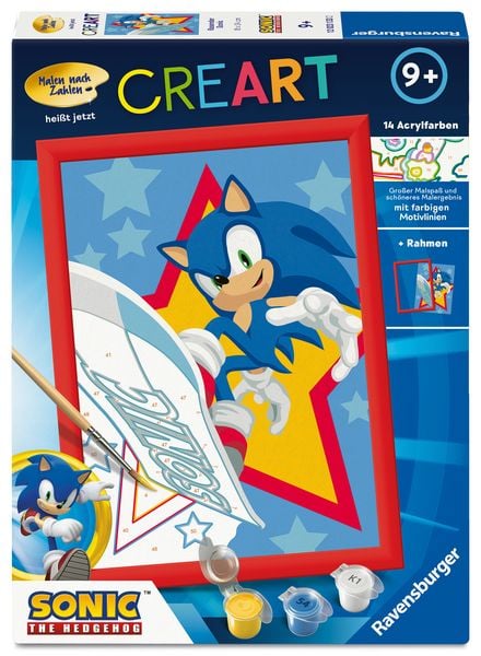 Produktbild: CreArt, Malen nach Zahlen Kinder Sonic the Hedgehog - Rasender Sonic