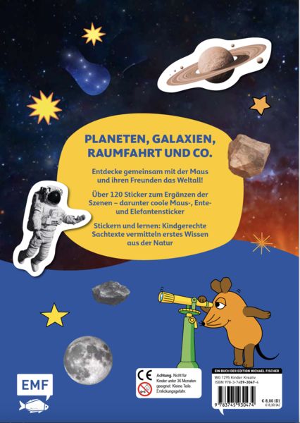 Produktbild: Die Sendung mit der Maus &ndash; Mein Stickerbuch mit spannendem Sachwissen: Auf ins Weltall