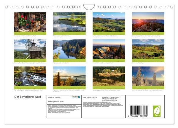Produktbild: Der Bayerische Wald (Wandkalender 2026 DIN A4 quer), CALVENDO Monatskalender