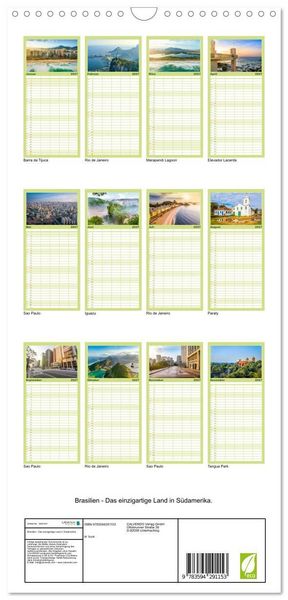 Produktbild: Familienplaner 2027 - Brasilien - Das einzigartige Land in S&uuml;damerika. mit 5 Spalten (Wandkalender, 21 x 45 cm) CALVENDO
