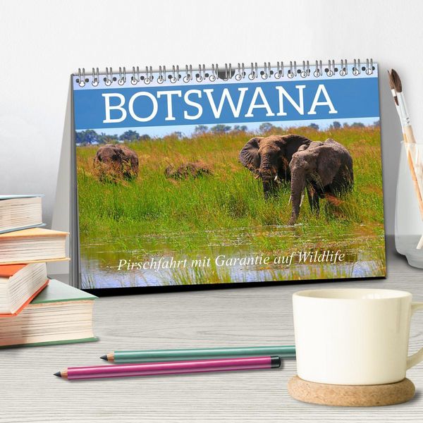 Produktbild: Botswana- Pirschfahrt mit Garantie auf Wildlife (Tischkalender 2026 DIN A5 quer), CALVENDO Monatskalender