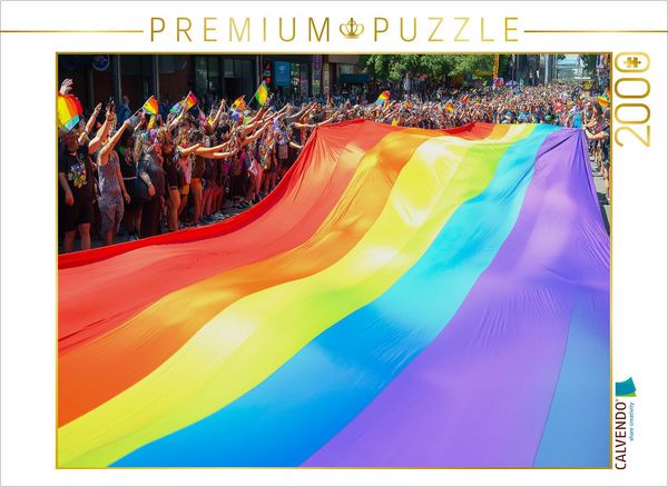 Produktbild: CALVENDO Puzzle Regenbogenfahne auf LGBTQ-Parade oder CSD | 2000 Teile Lege-Gr&ouml;&szlig;e 90x67cm Foto-Puzzle f&uuml;r gl&uuml;ckliche Stunden