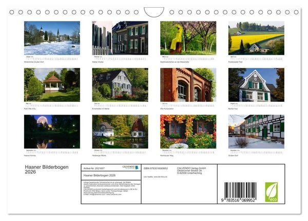 Produktbild: Haaner Bilderbogen 2026 (Wandkalender 2026 DIN A4 quer), CALVENDO Monatskalender