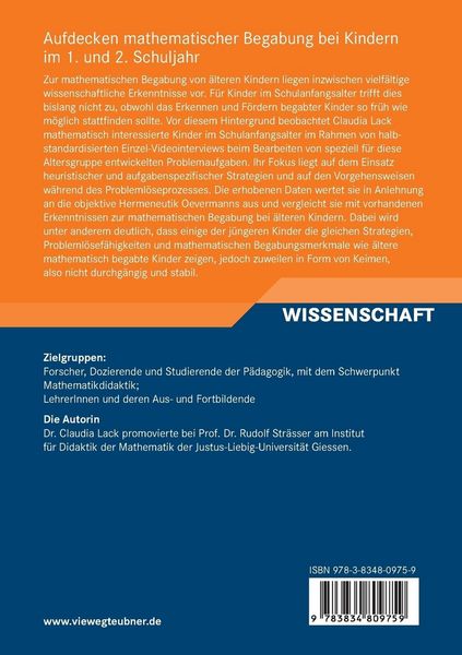 Produktbild: Aufdecken mathematischer Begabung bei Kindern im 1. und 2. Schuljahr