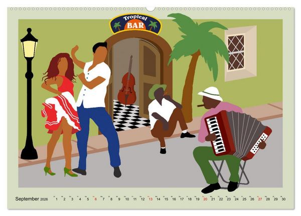 Produktbild: Kuba - Musik Tanz Rhythmus (hochwertiger Premium Wandkalender 2026 DIN A2 quer), Kunstdruck in Hochglanz