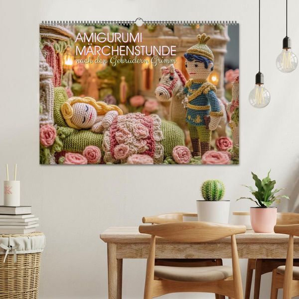 Produktbild: Amigurumi M&auml;rchenstunde nach den Gebr&uuml;dern Grimm (Wandkalender 2026 DIN A2 quer), CALVENDO Monatskalender