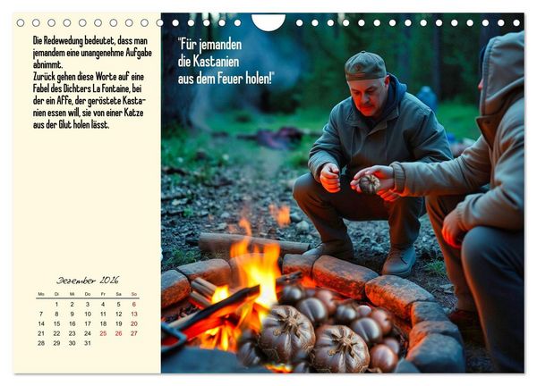 Produktbild: Illustrierte deutsche Redewendungen mit ihrer Bedeutung (Wandkalender 2026 DIN A4 quer), CALVENDO Monatskalender
