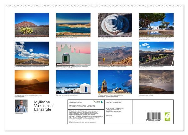 Produktbild: Idyllische Vulkaninsel Lanzarote (hochwertiger Premium Wandkalender 2027 DIN A2 quer), Kunstdruck in Hochglanz