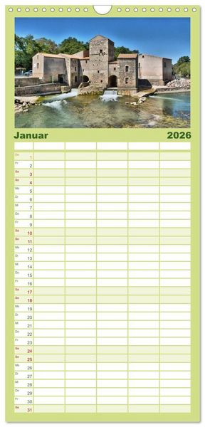Produktbild: Familienplaner 2026 - Languedoc-Roussillon - unter der Sonne des Midi mit 5 Spalten (Wandkalender, 21 x 45 cm) CALVENDO