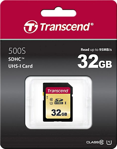 Produktbild: Transcend Premium 500S SDHC-Karte 32 GB Class 10, UHS-I, UHS-Class 1