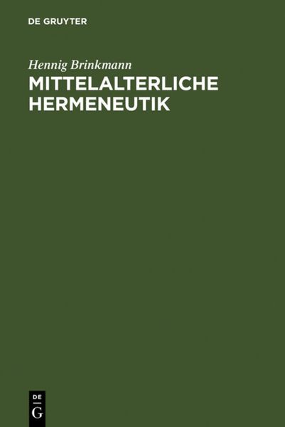 Produktbild: Mittelalterliche Hermeneutik